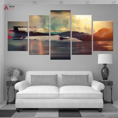 5 piece canvas art Movie poster Combat aircraft home decoration Modular picture HD print canvas oil painting Child room Nordic
