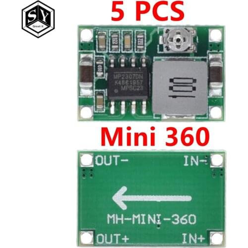 5PCS Mini360 DC-DC Buck Converter Step Down Module 4.75V-23V to 1V-17V 17x11x3.8mm SG125-SZ
