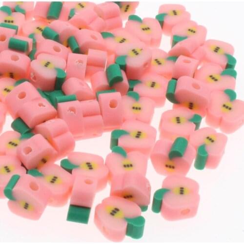 CHONGAI 50Pcs fruit Beads Polymer Clay Beads Spacer Beads For Jewelry Making DIY Bracelet necklace 9X11mm
