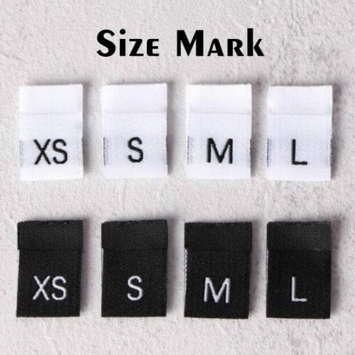 500pcs Size Woven Labels White Black Polyester For Cloth Accessory Number Label Baby Woven Tags 21062101