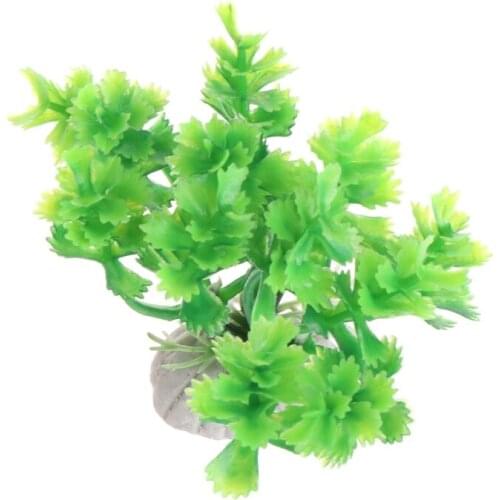594C Aquatic Plants Fish Tank Decor Artificial Green White Ornaments Aquarium Grass