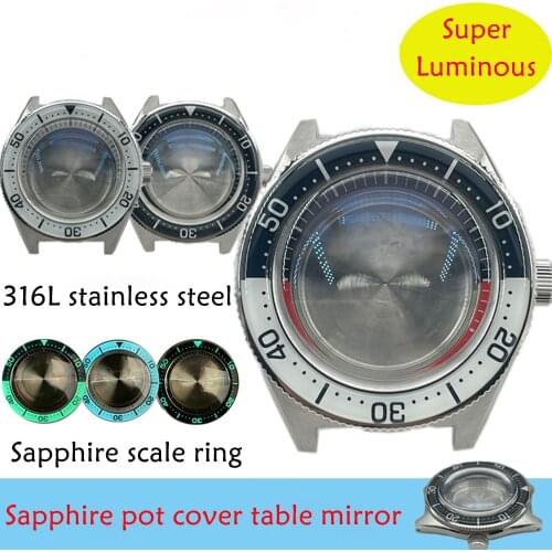 62Mas For Seiko Watch Case NH35/NH36/4R/6R Movement Diving Watch Modified Accessories Case Sapphire 200m Waterproof Watch Cases