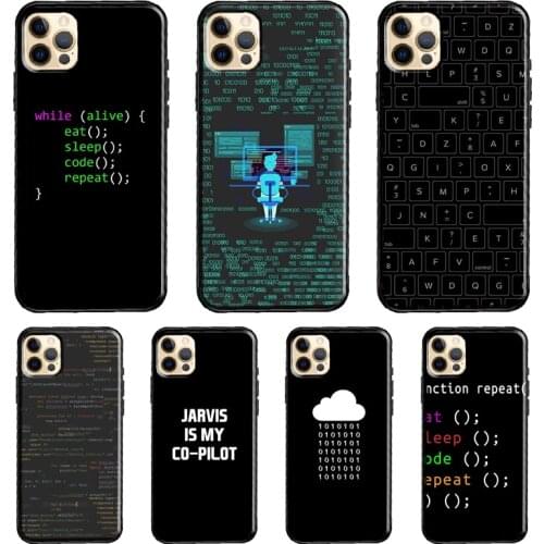 Coding Programmers code Case For iPhone 12 11 Pro Max X XR XS MAX 7 8 Plus SE 2020 12 mini TPU Back Cover Capa