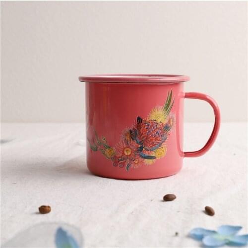 D = 9cm Enamel Exported To Britain Retro Green Princess Enamel Coffee Cup Mug Water Cup Tea Cup