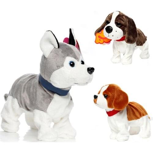 Electronic Pets Sound Control Robot Dogs Bark Stand Walk Dance Cute Interactive Dog Husky Poodle Intelligent Plush Toys For Kids