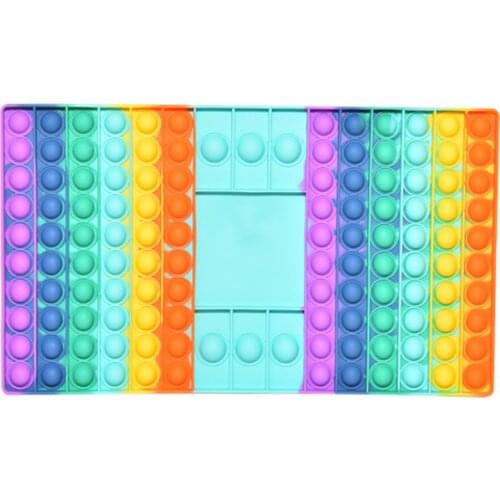 Big Size Fidget Toys Simple Dimple Rainbow Chess Board Push Bubble Toy Stress Relief Toy Family Interactive Table Board Games