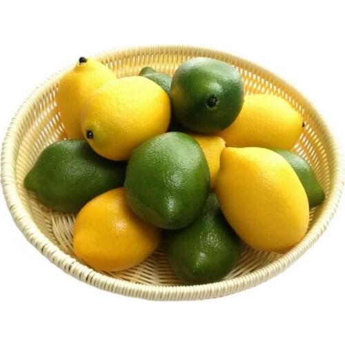 6PCS Artificial Lemons Simulation Lifelike Small Lemons Fake Fruit for Home Kitchen Wedding Party Decoration Photography