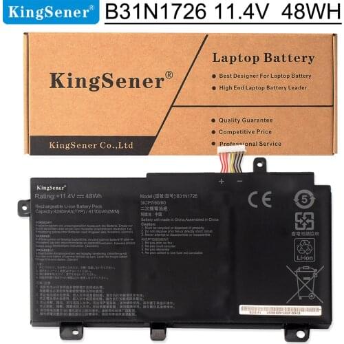 Kingsener B31N1726 B31BN91 For Asus FX504 FX86 FX80GM FX505GE FX505DT FX80GE PX505GE PX505GD FX505GM FX80G B31BnEH A41LK9H 48Wh