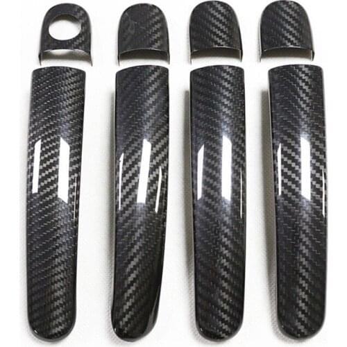 4pcs Real Carbon Fiber Exterior Door Handle Switch Cover Decorate Trim Fit For VW Beetle 2012-2019 Car Accessories