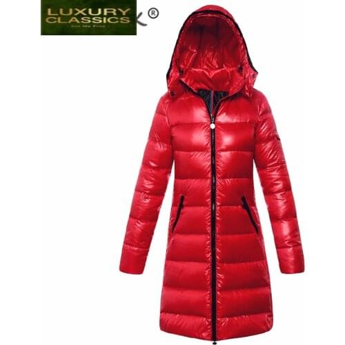 Jacket Winter Duck Down Women Long Down Coat Female Thick Slim Jackets Clothes Fit Ladies Jacket Hooded Warm Coats A01040