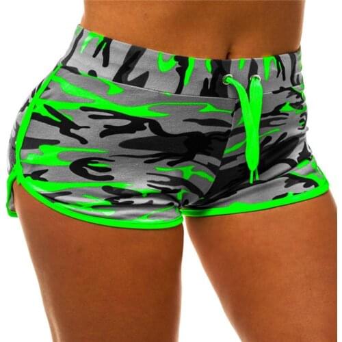 Summer Female Casual Shorts Camouflage Print Slim Women Shorts Drawstring Elastic Waist Shorts Ladies Drawstring Casual Shorts