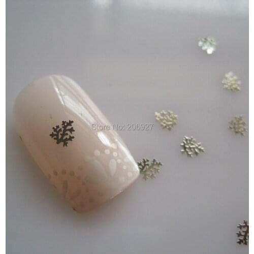 MS308-1 100pcs Sea Series Silver Cute Coral Metal Sticker Nail Art Metal Sticker Nail Art Decoration Non-adhesive Sticker