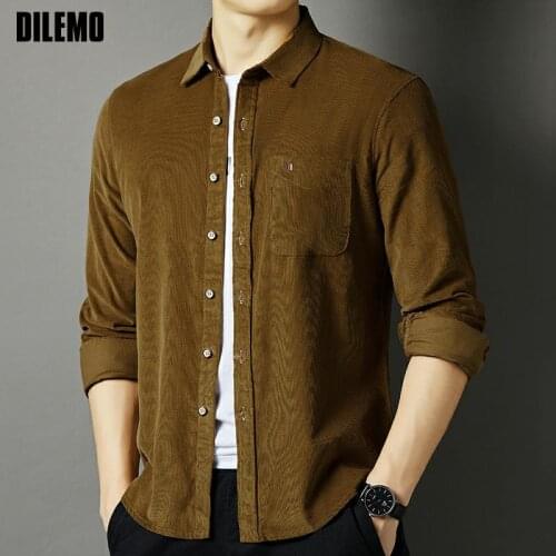 100% Cotton Top Quality New Fashion Brand Streetwear Button Up Regular Fit Cargo Shirt Men Long Sleeve Casual Clothes Men