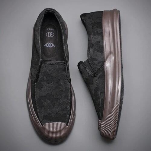 2020 New Camouflage Canvas Sneaker Shoes Mens Breathable Leisure Vulcanize Shoes Lazy Platform Trend All-match Loafer Shoes
