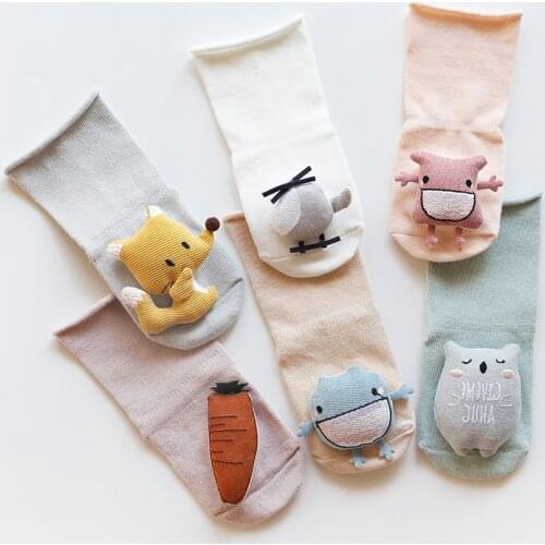 Soft Cotton Baby Girls Socks Newborn Cartoon Animal Baby Socks Infant Baby Boy Socks Anti Slip Floor Sock Casual Style