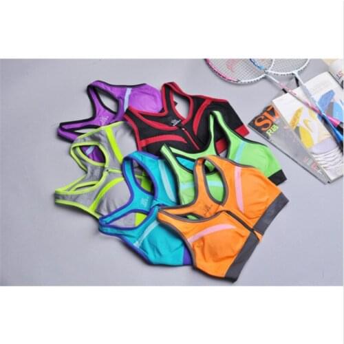 New Professional high impact sports bra Zipper Front Padded Push Up Bras With lines Absorb Sweat sujetador deportivo teen bra