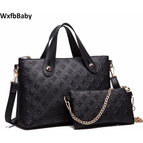 WxfbBaby Polyester Composite Bag real leather Women handbags Bags+leather coin purse small bag girl Birthday gift Evening bags