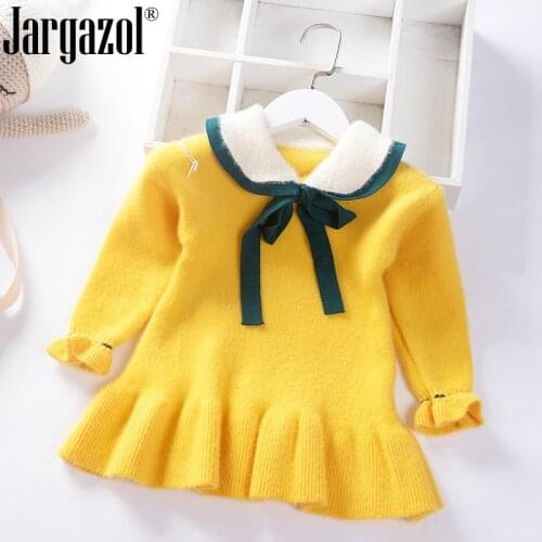 Little Girl Sweater Children Winter Clothes Thick Warm Fashion Dress Sweater for Baby Kids Underwear Clothing Sweaters
