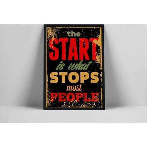 The Start is What Stops Most People Inspirational Words Posters Modern Canvas Painting Wall Pictures Yoga Hall Gym Home Decor