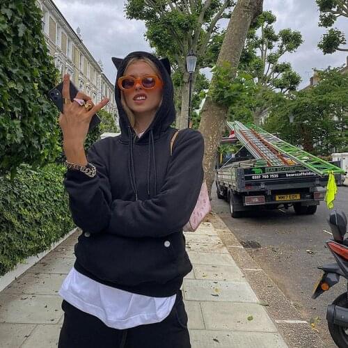 Streetwear Hoodies Hip Pop Black Antlers Sweatshirts 2021 Winter Casual Big Pocket Long Sleeve Loose Hoodie Pullovers Sweatshirt