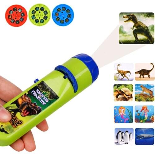 Flashlight Torch Projector Toy Cartoon Animal Fish Pattern Mermaid Pictures Projection Film Baby Sleeping Machine Sleeping Light
