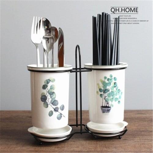 NEWYEARNEW Ceramic Kitchen Tools Holder Storage Box Cutlery Basket Chopsticks Restaurant Wedding Gifts