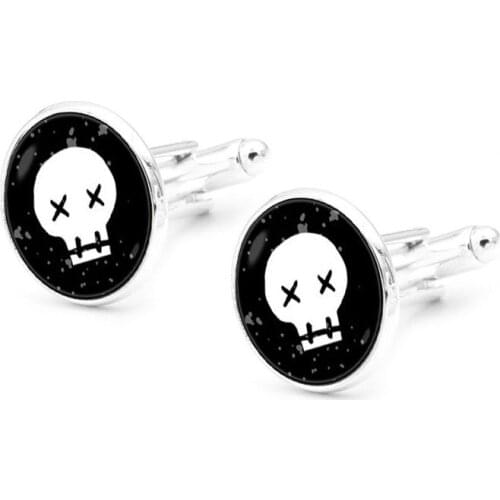 XK-5HXK0179 French Suits Cufflinks with Interesting Skeleton Pattern Men Women Shirts Sleeve Nails Cuff Link for Collection