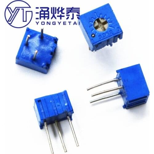 YYT 10pcs 3362P series resistance 101 201 501 102 202 502 103 Trimpo Trimmer Potentiometer 3362 500R 1K 2K 5K 10K 20K 50K 100K