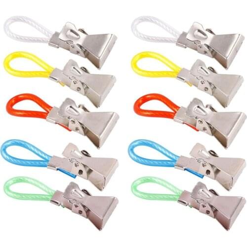 5/10Pcs Hanging Clips Tea Towel Hanging Clips Clip On Hooks Loops Hand Towel Hangers Hanging Clothes Pegs Bathroom Organizer