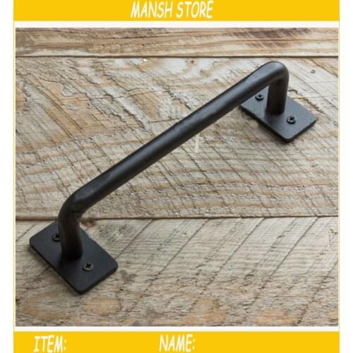 Iron Door Handle Industry Style Metal Black Handle Retro Gate Handle American Countryside Free Shipping