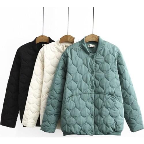 2021 Winter Coat Women Loose Solid Color Women Parkas Long Sleeve Anti-Static Short Female Jacket Oversize 3XL 4XL Outerwear