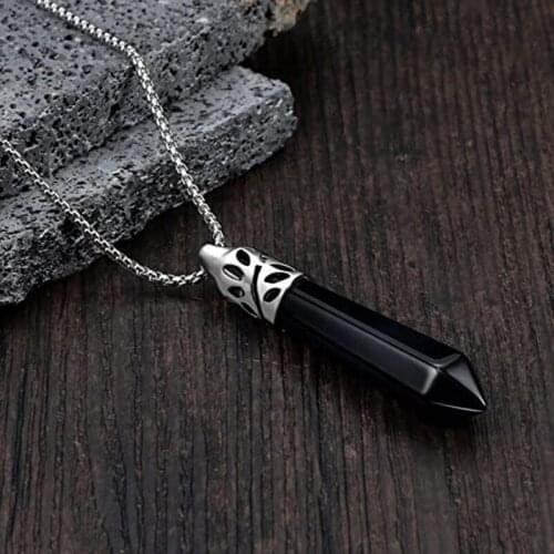 Healing Crystal Necklace for Women Men Energy Healing Crystal Pendant Gemstones Jewelry Pendulum Crystal Divination