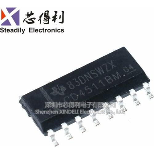 10pcs/lot Cd4511bm BCD to 7-Segment Latch Decoder Driver Sop-16