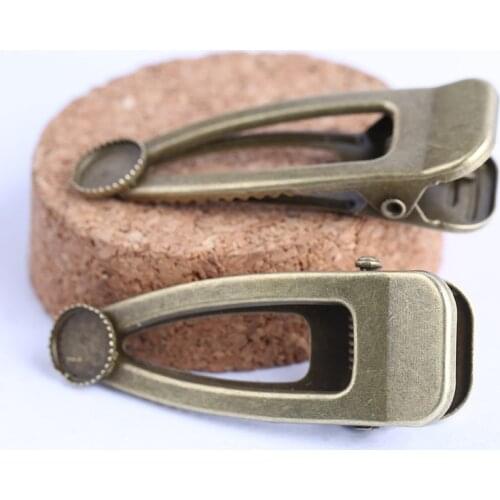 10pcs Fit 8mm Cabochon Hair Clip Base Settings Antique Bronze Bezel Blanks Diy Hairpin Hairclip Accessories