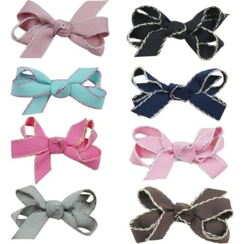 12PCS/LOT Novelty Wavy Lace Elastic Hair Bands Girl Ribbon Clip Bow Girl Hair Tie Rope Hairpin Handmade Fashion Hair Accessories