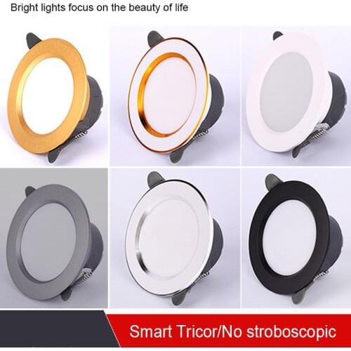 2pcs/lot 5W Downlight 3colors in 1 Lamp Natural White/Warm/Cold 5w LED Spot Light Indoor Recessed Lamp AC 220V LED Spotlight