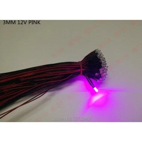 20pcs/lot 3mm 12v led beads white red yellow blue green warm white pink UV orange ice blue spotlight bead High light