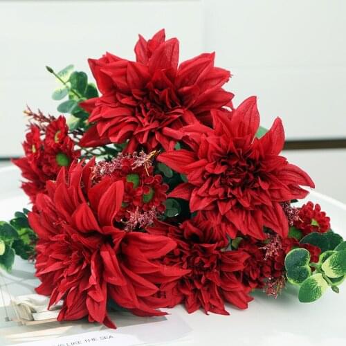 2021 beautiful dali flower rayon flower small bouquet flowers home party spring wedding decoration fake flowers