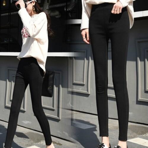 2020 Summer Autumn Sexy Black Pencil Pants Women Skinny Leggings High Waist Pockets Slim Thin Elastic Trousers Students Fitness