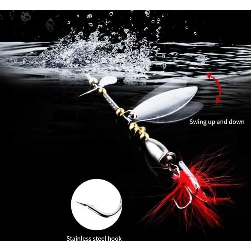 8cm Metal Fishing Lure Sequins Spinner Spoon Baits Feather Fishhook Tackle 7g Для Зимней Рыбалки señuelos de pesca mar рыбалка