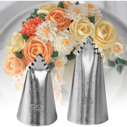 95#951# Leaves Icing Piping Nozzles For Cakes Decorating Pastry Tips Sunflower Confectionery Cream Nozzle Cupcake BakingTools