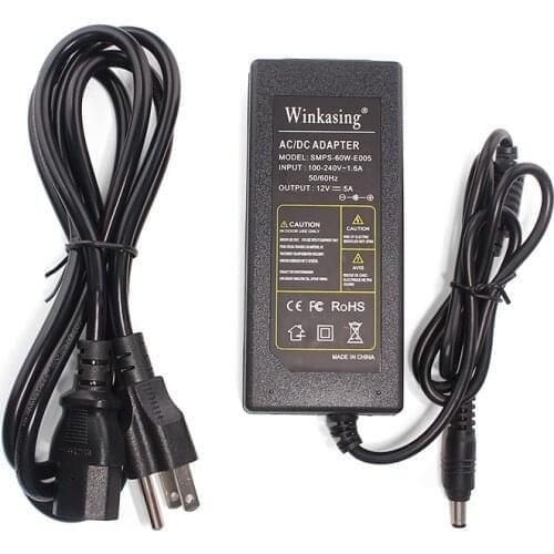 Ac 100-240v Dc 12v 5a Desktop Plug 5.5*2.5mm Us Eu Uk Au Security Universal Power Adapter Supply for Cctv LED light strips