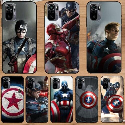 Shock Absorption Phone Case for Redmi Note9S Note 8 7 6 5 A Pro Note 8T China Mobile Cover Captain America Civil War