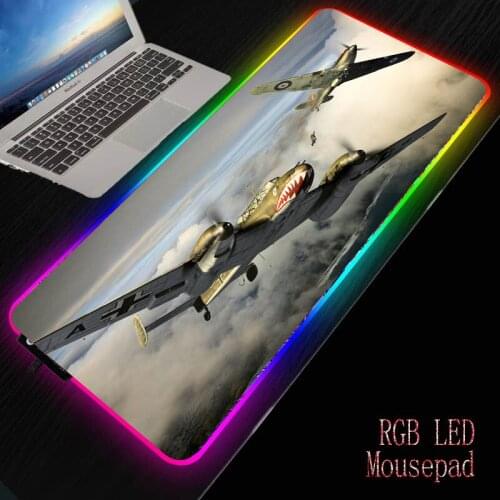 Aircraft printed RGB XXL Mouse Pad Gamer Led laptop rubber base Mouse Mat with Backlight and normal for Keyboard Desk Mat