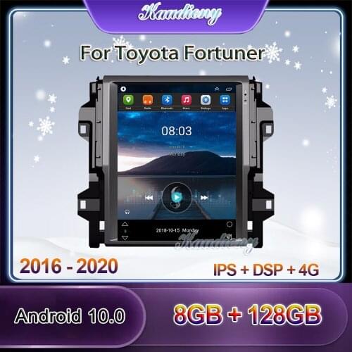 Kaudiony 12.1" Tesla Style Android 10.0 Car Radio For Toyota Fortuner Revo Car Multimedia Player Auto GPS Navigation 2016-2020