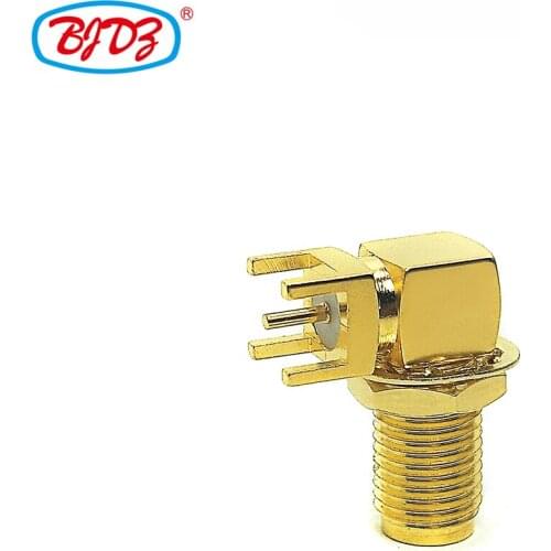 Free Shipping 10PCS SMA Female/Jack Bulkhead Right Angle/Elbow Waterproof RF Coaxial Connector for PCB Type 3