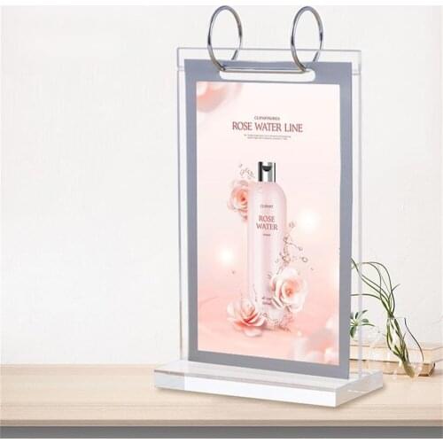 A4 Double-sided Transparent Flip Holder Acrylic Table Sign Menu Paper Frame Desk Display Card Stand Racks