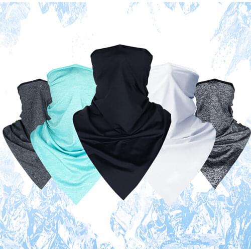 1PC Outdoor Cycling Breathable Ice Silk Neck Cover Face Bandana Windproof Dust Neck Cool Scarf Wrap Sports Neckwear Headband