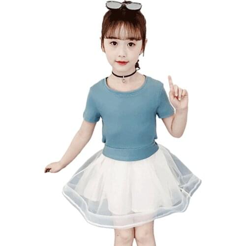 Girls Clothes Tshirt + Mesh Skirt Clothes For Girls Casual Style Outfits For Girls Summer Childrens Clothes Girl