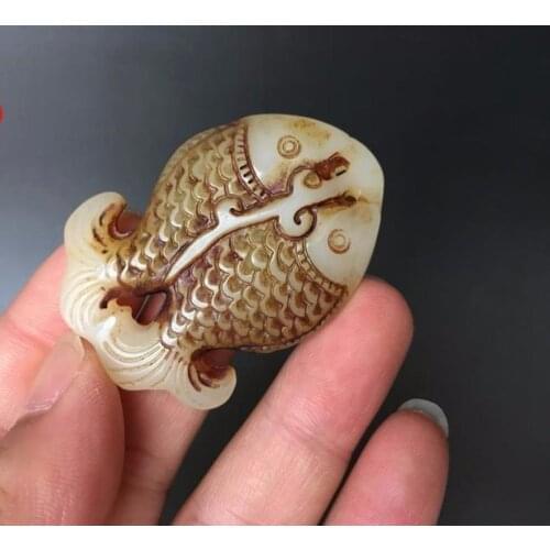 Hot Selling Natural Men Women Hand-Carved Jade White Jade Double-sided Carved Double Fish Pendant Jewellery Gifts